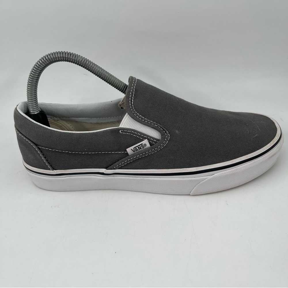 👞 Vans Unisex Classic Slip-On - SZ 8.5 - Charcoal Grey Canvas Shoes Sneakers